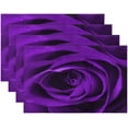 thumbnail image 3 of Placemats Set of 4, Purple Rose Flower Floral Dining Table Place Mats Heat Resistant Non Slip Washable Linen Kitchen Table Mats for Outdoor Indoor Decor, 3 of 6