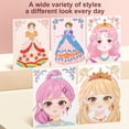 thumbnail image 5 of 4-in-1 Princess Art Craft Kit for Girls, Diamond Painting & Makeup Dress-Up Sticker Set, Reusable Foil Art DIY Book with Creative Activities, Pink, 5 of 6