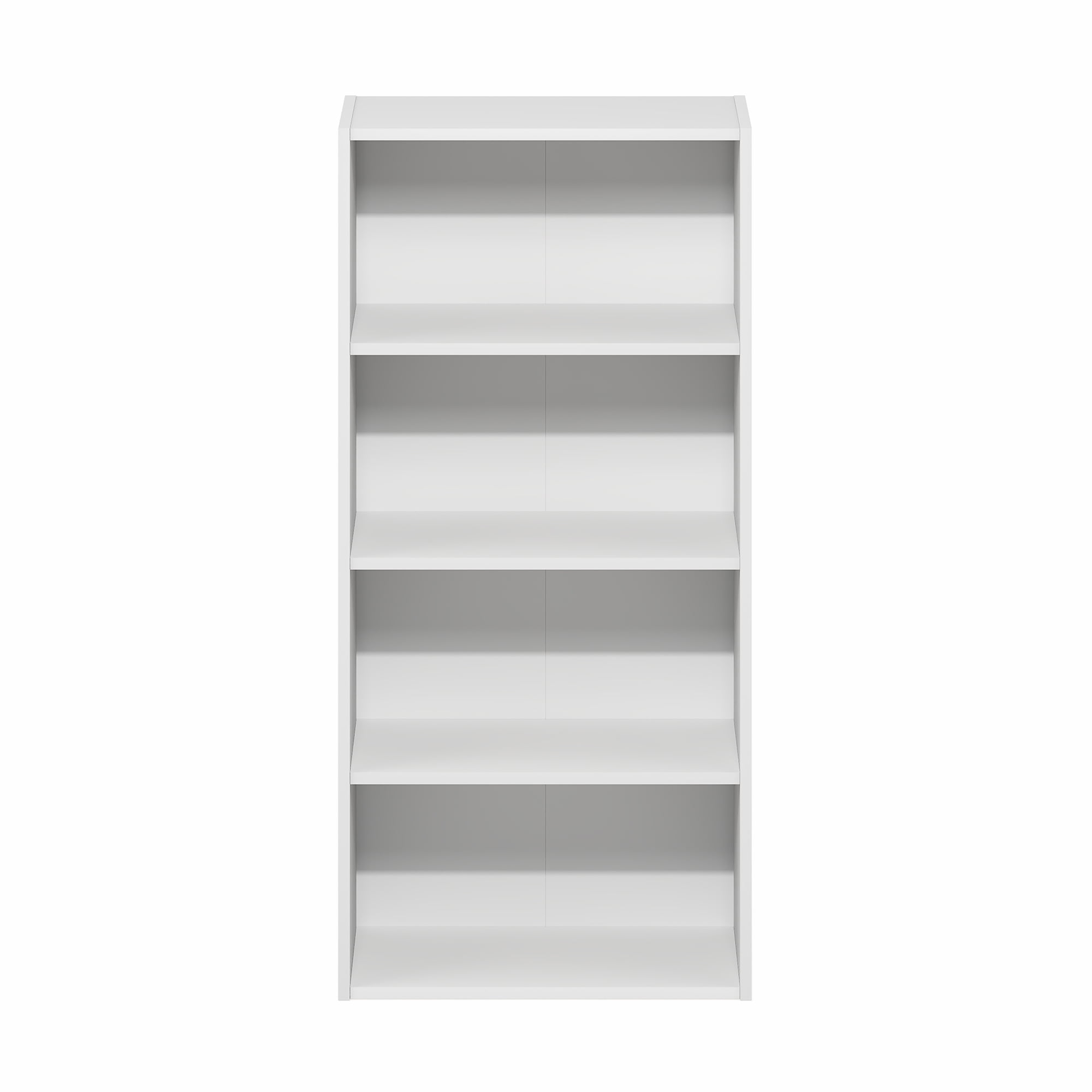 Furinno BASIC DVD Shelf, 4-Tier CD Rack with Open Shelf, Media Shelf, DVD Storage Cabinets for CD Blueray Game Disc, 7 x 17 x 35, for Living Room, Bedroom, Home Office, White