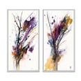 thumbnail image 2 of Designart "Expressive Bouquet Abstract on White I" Abstract Painting Framed Wall Art Set Of 2 - Modern Purple Gallery Wall Frame Set For Home Decor, 2 of 6