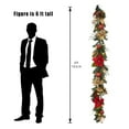 thumbnail image 2 of 6FT Christmas Garland with Lights, Prelit Artificial Christmas Garland with Pine Cones Poinsettia， Cordless Xmas Garland for Fireplace Mantle Stairecase Indoor Outdoor Holiday Home Decorations, 2 of 8