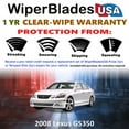 thumbnail image 2 of 2008 Lexus GS350 Beam Wiper Blades Wipers w/1yr Warranty (Set of 2) (WiperBladesUSA), 2 of 5
