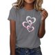 thumbnail image 2 of Fiudx Ofertas Flash Del Día Solo En Línea Blusa de Mujer Lisa Casual Manga Corta Moda Cuello Redondo Tops Regulares, 2 of 4