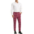 thumbnail image 2 of Lars Amadeus Men's Dress Plaid Slim Fit Flat Front Prom Checked Trousers, 2 of 6