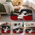 thumbnail image 5 of Round Rugs 3 Ft, Chef Non Slip Area Rugs for Kitchen Bedroom Entryway, Cartoon Cute Watercolor Cooking Red Black Washable Carpet Runner Rug Floor Mats for Bedroom Home Decor, 5 of 8