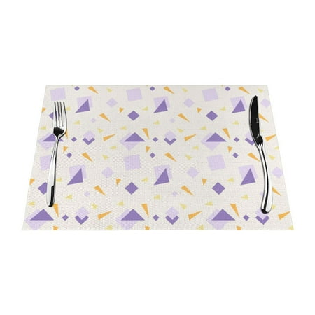 

XMXT 4 Pcs Woven Placemats Memphis Element Print Stain Resistant Anti-Skid Placemat for Kitchen Table 12 x 18 inches
