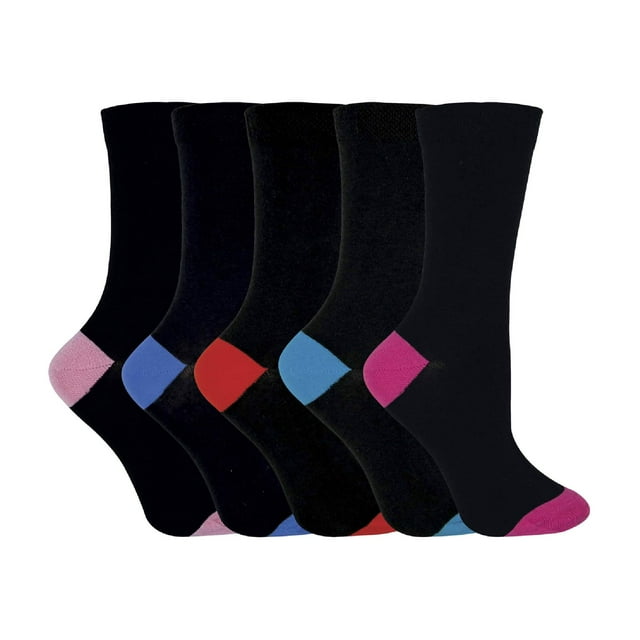 Sock Snob - Chaussettes pour Femmes à Dessus Doux en Coton Riche / Chaussettes pour Dames à Talon et Bout Colorés