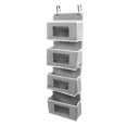 thumbnail image 3 of Organisateur Suspendu pour Garde-Robe, Organisateur par-Dessus la Porte Finition Soignée Multicouche Grande Capacité de Charge pour Chambre Gris 4 Compartiments, 3 of 8