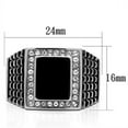 thumbnail image 2 of Luxe Jewelry Designs Men's Stainless Steel Ring with Black Jet Synthetic Stone - Size 8, 2 of 4