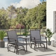 thumbnail image 2 of Patio Furniture Sets Outsunny Outdoor Glider Chairs with Coffee Table, Patio 2-Seat Rocking Chair Swing Loveseat with Breathable Sling for Backyard, Garden and Porch, Grey,Outdoor Dining Sets, 2 of 5