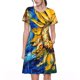 thumbnail image 1 of Disketp vintage Starry Sunflower para Vestido de Manga Corta para Mujeres, Vestidos de Verano para Mujeres, Casual y Holgado para la Playa, 1 of 6