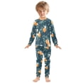 thumbnail image 6 of FORMRS Long Sleeve Top and Pants Pajama Set for Niños 2-Piece Sleepwear, Sizes 18M-8Y, Blue Oranges, 6 of 6