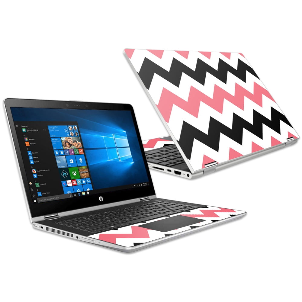 Skin for HP Pavilion x360 15.6" (2018) Black Pink Chevron