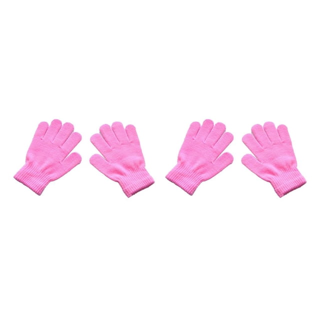 Minnieouse 1 par de guantes para niños, accesorio de ropa de estilo Simple, cubiertas cómodas para calentar las manos, guante tejido para niños Rosado 2piezas