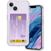 Petocase for iPhone 14 Wallet Case,Card Holder Slot Ultra Slim Thin Clear Flexible TPU Gel Rubber Soft Skin Silicone Protective Phone Cover for Apple iPhone 14,Clear