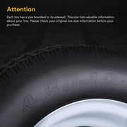 2PCS 4.80-12 Tire, 4.80x12 Lawn Mower & Tractor Turf Tire, 480 12 with Rim 5 Lug On 4.5, Load Capacity 990 Pounds