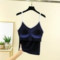 thumbnail image 7 of Yubnlvae Adjustable Shelf Bra Tank Tops - Women's Yoga & Workout Camisoles (Seamless Layering, Padded Support) Navy XL, 7 of 7