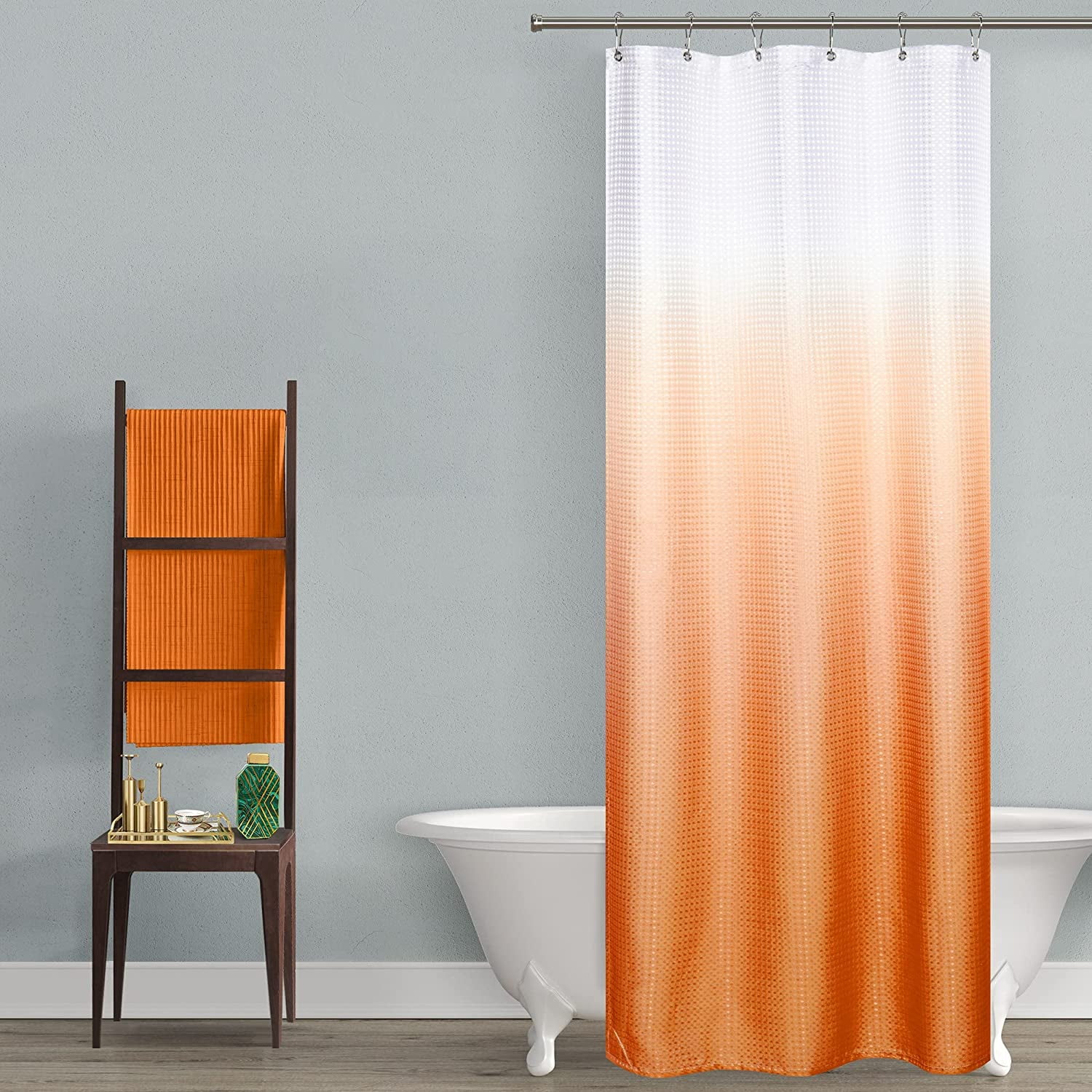 Aqua Shower Curtain with Rings Coastal Decor Bath Ideas Summer Ocean