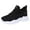 Black, variant on TIREOW Women’s Fashion Athletic Running Slip-on Sneakers - Breathable Mesh Lace - Up Shoes with White Soft Sole and Stylish Accents​ Tennis Sneakers