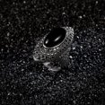 thumbnail image 6 of Mytys Retro Vintage Cocktail Statement Ring Black Marcasite and Crystal Rings for Women Antique Silver Plated Big Black Onyx Stone Ring, 6 of 6