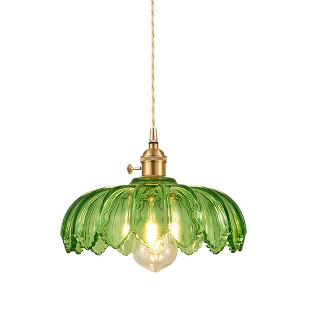 Flower Glass Pendant Light, Ceiling Colorful Pendant Lamp, Modern Farmhouse Pendant Light Fixture, Pendant Lighting for Kitchen Sink Island Dining Room Table Bar Counter Entrance Cafe