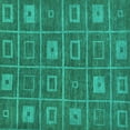 thumbnail image 1 of Ahgly Company Indoor Square Abstract Turquoise Blue Modern Area Rugs, 3' Square, 1 of 4