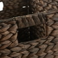 thumbnail image 5 of Casafield 10.5" x 10.5" Water Hyacinth Storage Baskets, Espresso - Set of 4 Collapsible Cube Organizers, Woven Bins for Bathroom, Bedroom, Laundry, Pantry, Shelves, 5 of 7
