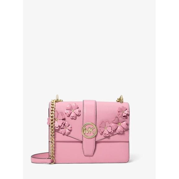 Michael Kors Outlet Greenwich Small Floral Embellished Crossbody Bag - Carnation