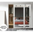 thumbnail image 5 of Sliding Closet Bypass Doors | Lucia 1299 White Silk with Mirror | Sturdy Rails Moldings Trims Hardware Set | Wood Solid Bedroom Wardrobe Doors-48" x 80" (2* 24x80)-Mirror, 5 of 6