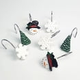 thumbnail image 3 of Cheers.US 12 Pcs/Set Christmas Decorative Shower Curtain Hooks, Snowman Grow Ornament Snowman, Snowflake, Christmas Tree Resin Curtain Rings, Xmas Bathroom Decor Shower Rings Rustproof, 3 of 7