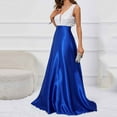 thumbnail image 3 of Pisexur Robes pour Femmes Col en V Sans Manches Robes de Cocktail pour Femmes Tunique à Bretelles Robe Maxi Fluide Robe de Bal de Promo Robe de Fête Mode Couleur Patchwork Longues Robes de Retour à la Maison, 3 of 8