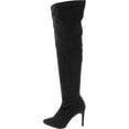 thumbnail image 2 of Breckelles Beverly-15 Women Faux Suede Pointy Toe Stiletto Heel Thigh High Boot, Black, 8, 2 of 7