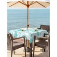 thumbnail image 3 of Outdoor Tablecloth with Umbrella Hole for Patio/Picnic/Party/Camping, Turquoise Conch Coastal Waterproof Table Cloth Square Cover Washable, Nautical Summer Ocean (60"x 60"), 3 of 9