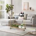 thumbnail image 5 of ABBSR Modern Gold Bar Cart on Wheels,Mobile Serving Cart with Storage Shelves for Kitchen,Industrial Use, 5 of 8