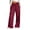 Wine #025, variant on Summer Linen Pants for Women Wide Leg Beach Pant Elastic Waist Lightweight Casual Flowy Lounge Trousers with Pocket, M