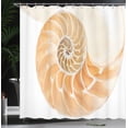 thumbnail image 4 of Ambesonne Ivory Shower Curtain, Curves Helix Design, 69"Wx70"L, Cream White, 4 of 5