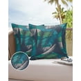 thumbnail image 6 of Pack of 2 Outdoor Pillow Covers, Nordic Palm Tree Tropical Summer Waterproof Square Throw Pillowcase Cushion Decorative Pillow Covers for Couch Patio Tent, 20x20 in, 6 of 6