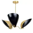 thumbnail image 2 of Sputnik Mid Century Brass Light Modern Chandelier Curved Pendant Raw chandelier With Black Matt Powder Coat, 2 of 4