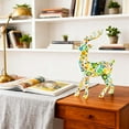 thumbnail image 3 of Gold Resin Christmas Reindeer Figurines Standing Deer Holiday Decoration Gold Reindeer Statues Deer Wine Cabinet Ornaments Metal Deer Tabletop Decor Ideal for Mantel Living Room Bedroom(Gold), 3 of 6