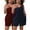 Red And Blue, variant on Cuteduck Women's Plus-size Casual Summer Halter Rompers Shorts Jumpsuit with Pockets,2-Pieces,1X-4X