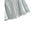 thumbnail image 6 of Qmyliery Women's Summer Short-sleeved T-shirt Solid Color/Check Low-necked Pleated Hem Casual Tops, 6 of 9
