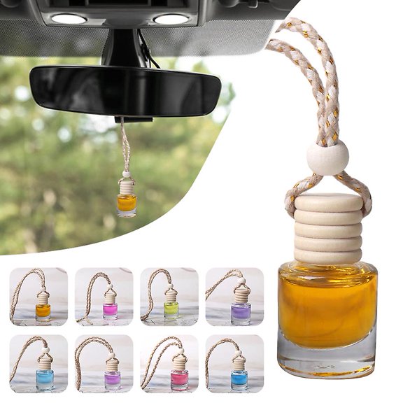 8-Pack Car Perfume Pendant Rearview Mirror Hanging Glass Bottle Perfumes Long-lasting Air Freshener for Vehicle/Home