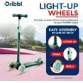 thumbnail image 5 of Dribbl 3-Wheel Kids Scooter - Lean-to-Steer Technology, Adjustable Height Handlebar, Wide Anti-Slip Deck, Scooter for Boys & Girls Ages 2+, Child Safety Approved, Support Riders Up to 165 lbs, Aqua, 5 of 6