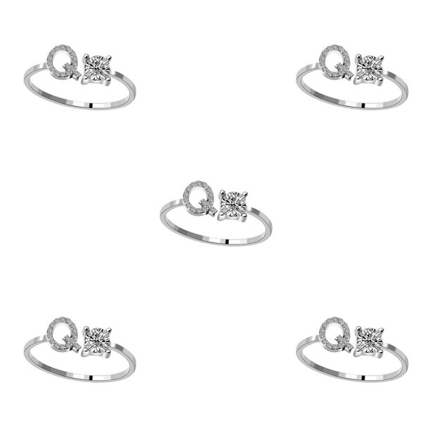 Sonducket Anillo abierto con letras mayúsculas, anillos reutilizables para interiores y exteriores, joyería de maquillaje ornamental para Type2 NO2
