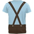 thumbnail image 2 of Oktoberfest Lederhosen Costume German Brown Suspenders All Over Mens T Shirt Blue 2XL, 2 of 2