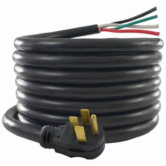 Conntek 14302 RV Generator Power Cord 30-Foot 50 Amp Male Plug to Bare Wire