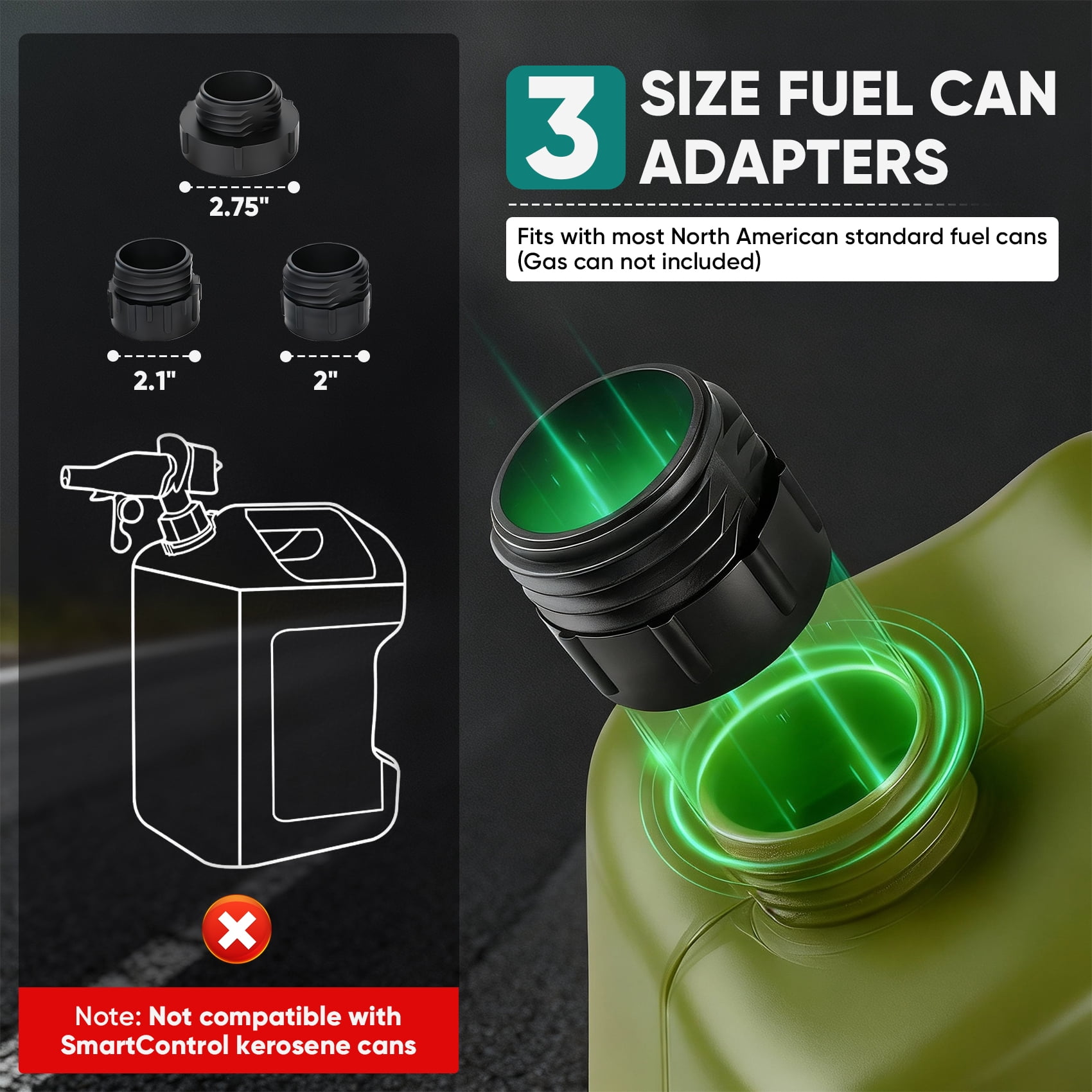 Portable transfer pump,Automatic Transfer Pump with Auto-stop Sensor,3.2GPM & 51" Hose & 3 Size Adapters Battery Powered Gas Can Pump with Leak Protection for Gasoline,Diesel,Kerosene