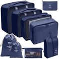 thumbnail image 1 of 9pcs Travel Storage Bag Portable Suitcase Storage Luggage Clothes Sorting Organizer Set Wardrobe Luggage Clothes Shoe Pouch, 1 of 7