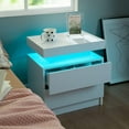 thumbnail image 6 of Nightstand Set of 2 LED Nightstand with 2 Drawers,Night Stand Set 2 with LED Light,Bedside Table with Drawers for Bedroom,White, 6 of 9