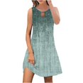 thumbnail image 4 of ICHUANYI Clearance Women's Summer Fashion Printed Round-Neck Sleeveless Pullover Dress(Green, XL) ICHUANYI WER2023080814326, 4 of 7